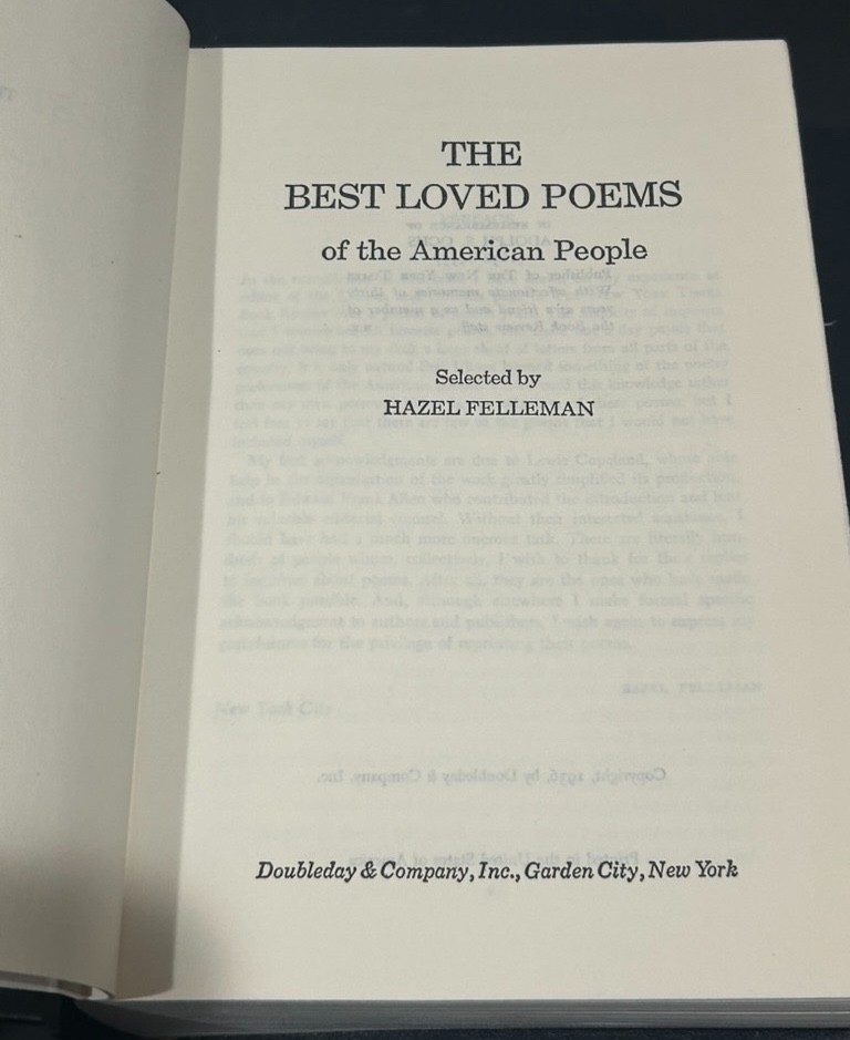 The Best Loved Poems of The American People (1936 HC) 1st Ed Doubleday Anthology