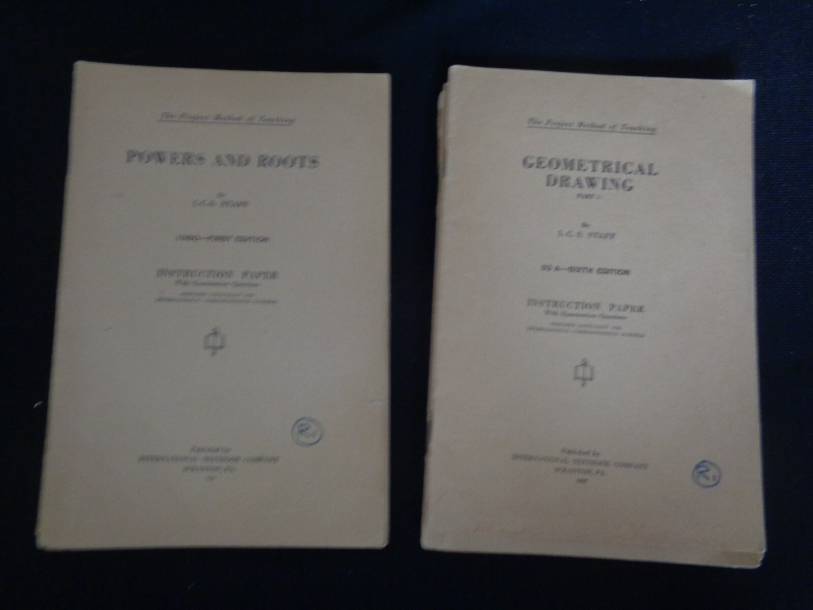1927 Vintage Project Method Of Teaching Instruction Booklets Geometrical Drawing