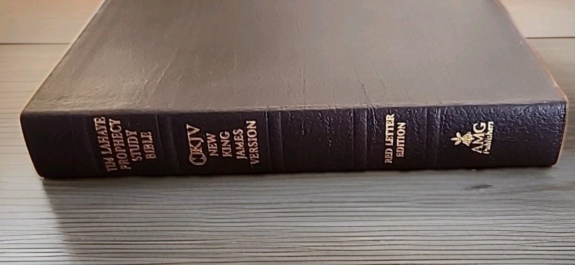 Prophecy Study Bible NKJV Tim LaHaye Genuine Leather Burgundy Vintage 2001