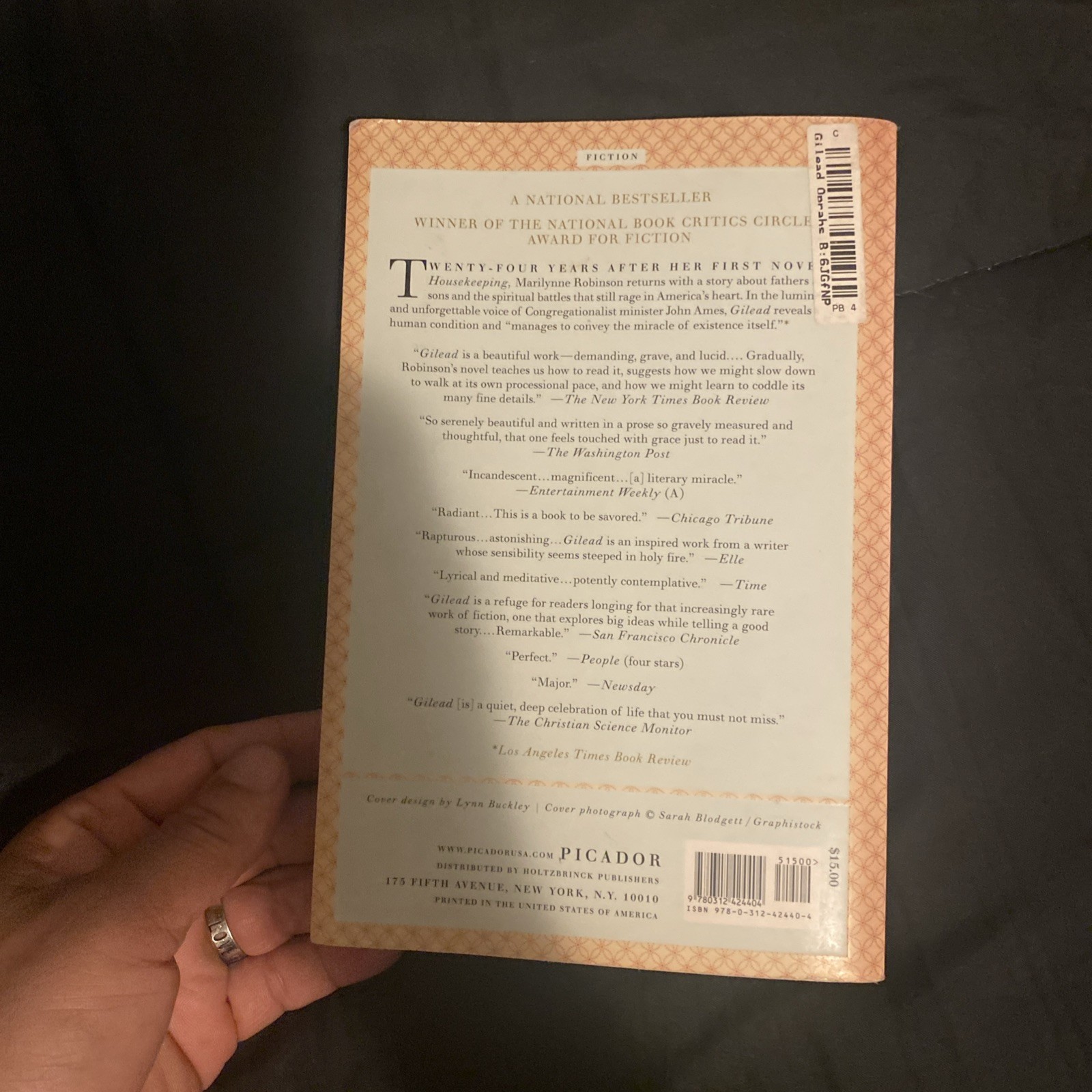 Gilead; Oprah’s Book Club: A Novel – 9780312424404, Robinson, paperback