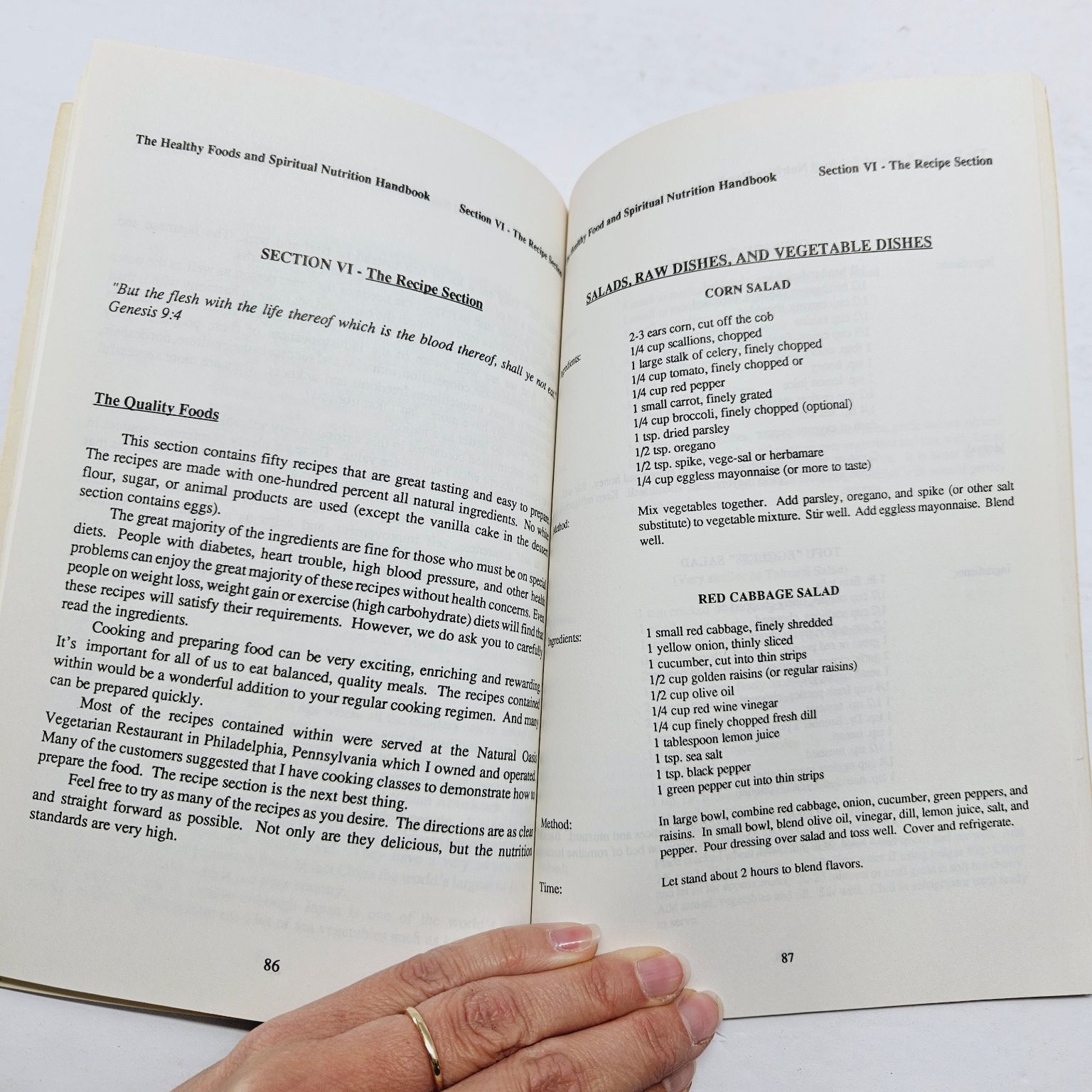 Spiritual Nutrition / Healthy Foods Handbook – Keith T. Wright 1989 Pbk