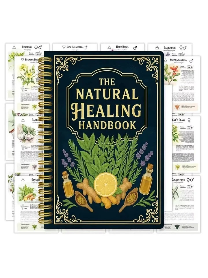 The Natural Healing Handbook, Spiral-Bound Guide For Herbal Remedies And Natural