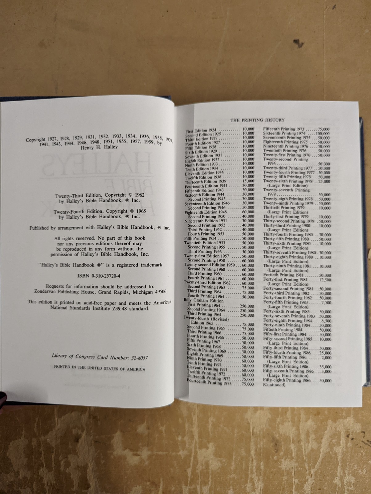 Halley’s Bible Handbook 23rd Edition 1962 Zondervan Hardcover Illustrated 864p M