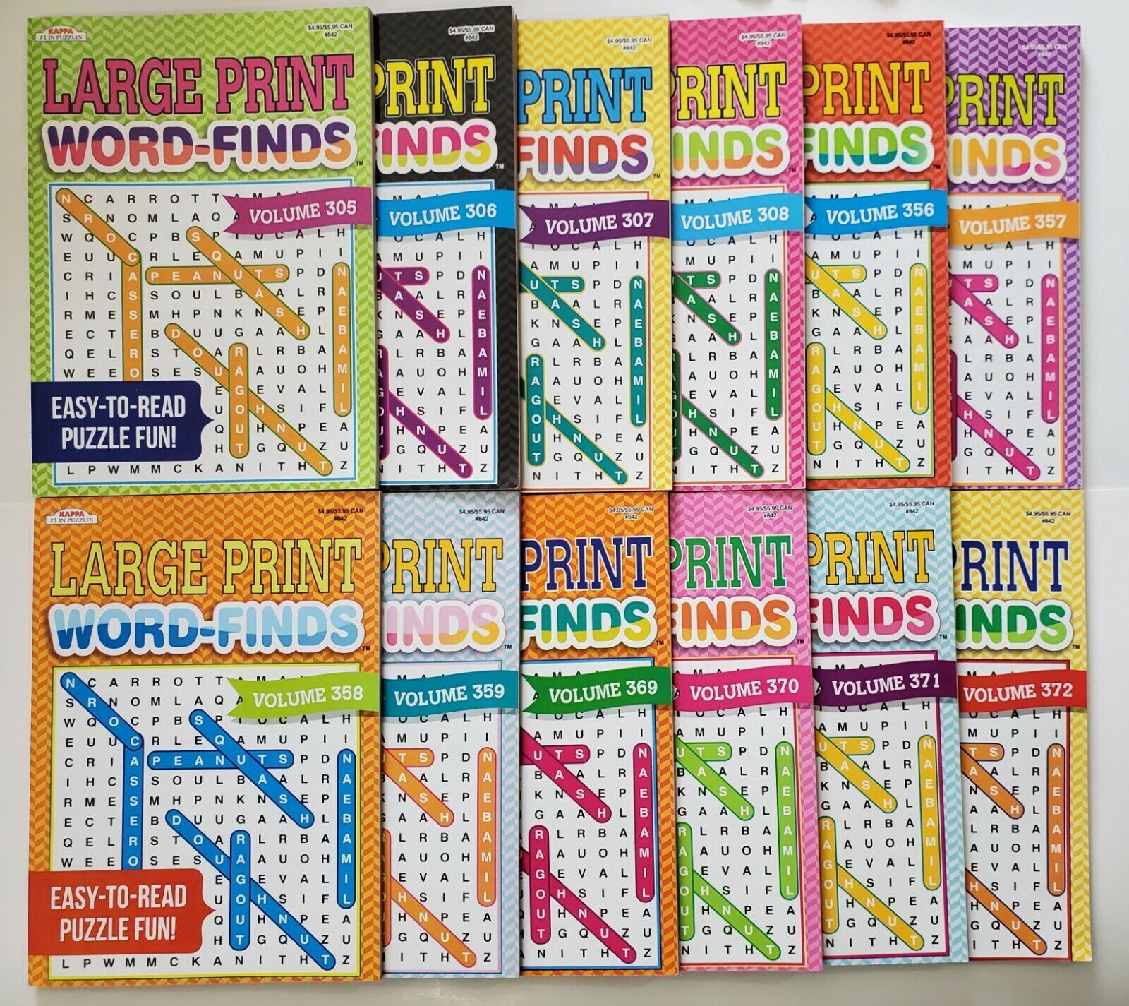 Large Print Word-Finds Puzzle Books Kappa Games,Search,Hunt~ Pick up to 30 Vols