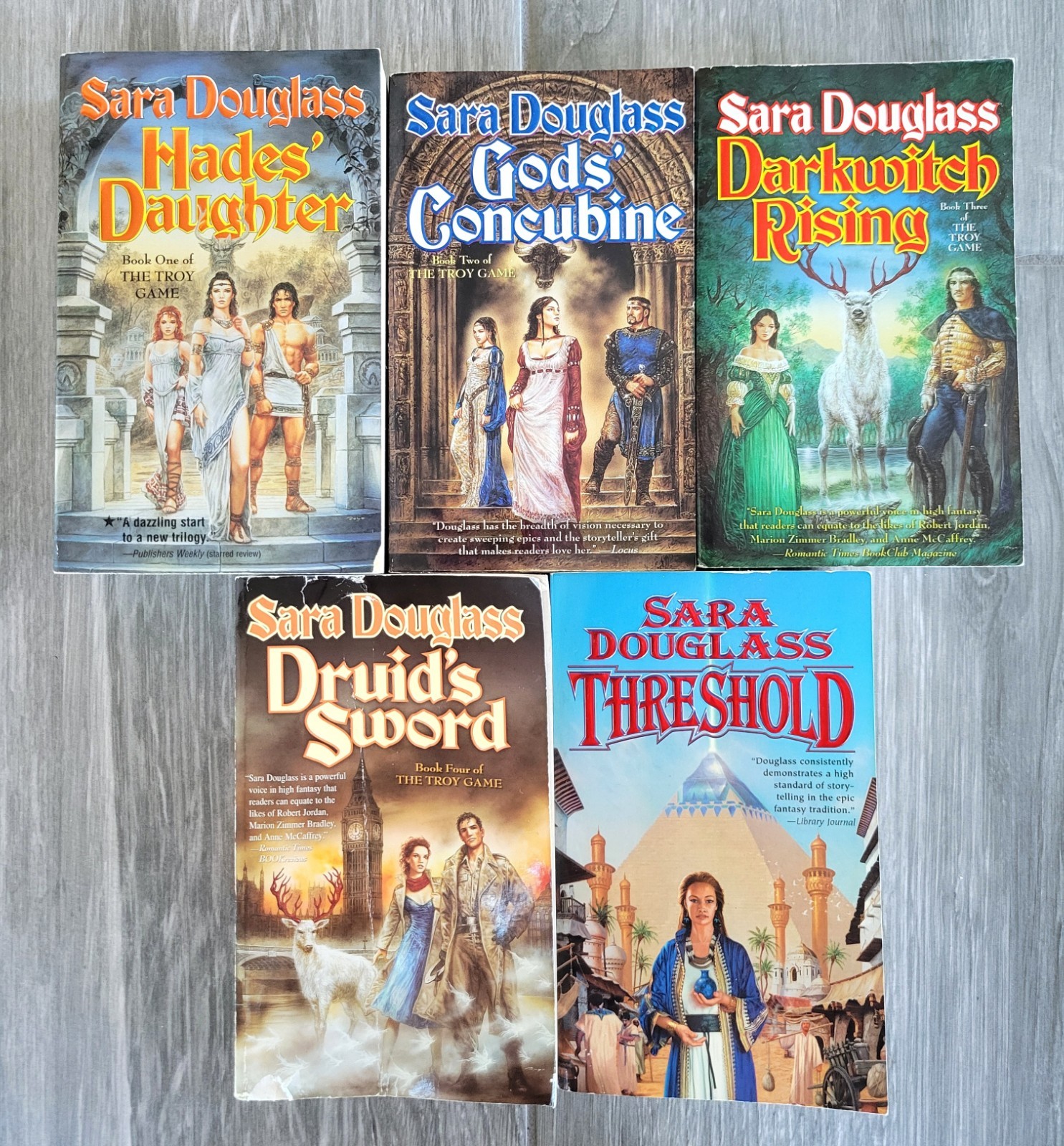 THE TROY GAME COMPLETE SERIES # 1-4 SARA DOUGLASS & THRESHOLD ALL 1ST EDITIONS