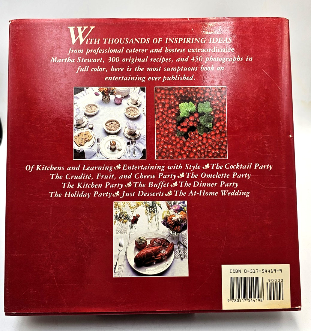Entertaining by Martha Stewart 1982 1st Edition Book Vtg Hardcover Jacket Clean