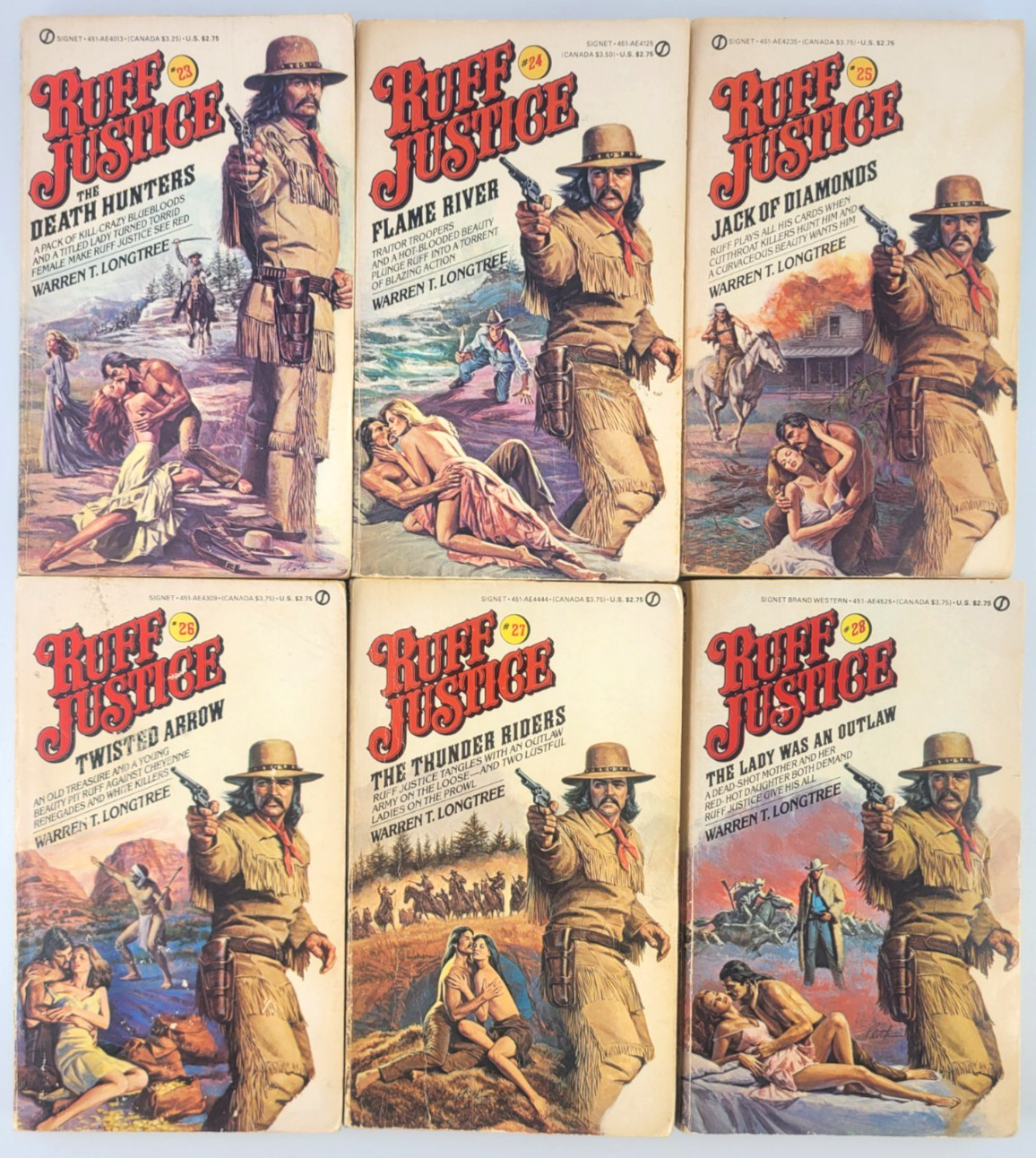 Ruff Justice Lot 18 Books Warren T Longtree Adult Western #1 23 27 28 Rare VNTG