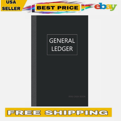 General Ledger Mini Cash Book 120 Pages 5×8 Inches Black Cover for Bookkeeping