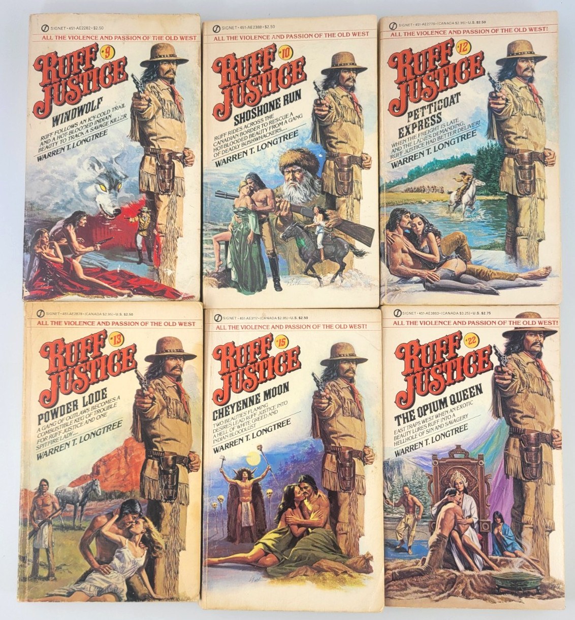 Ruff Justice Lot 18 Books Warren T Longtree Adult Western #1 23 27 28 Rare VNTG