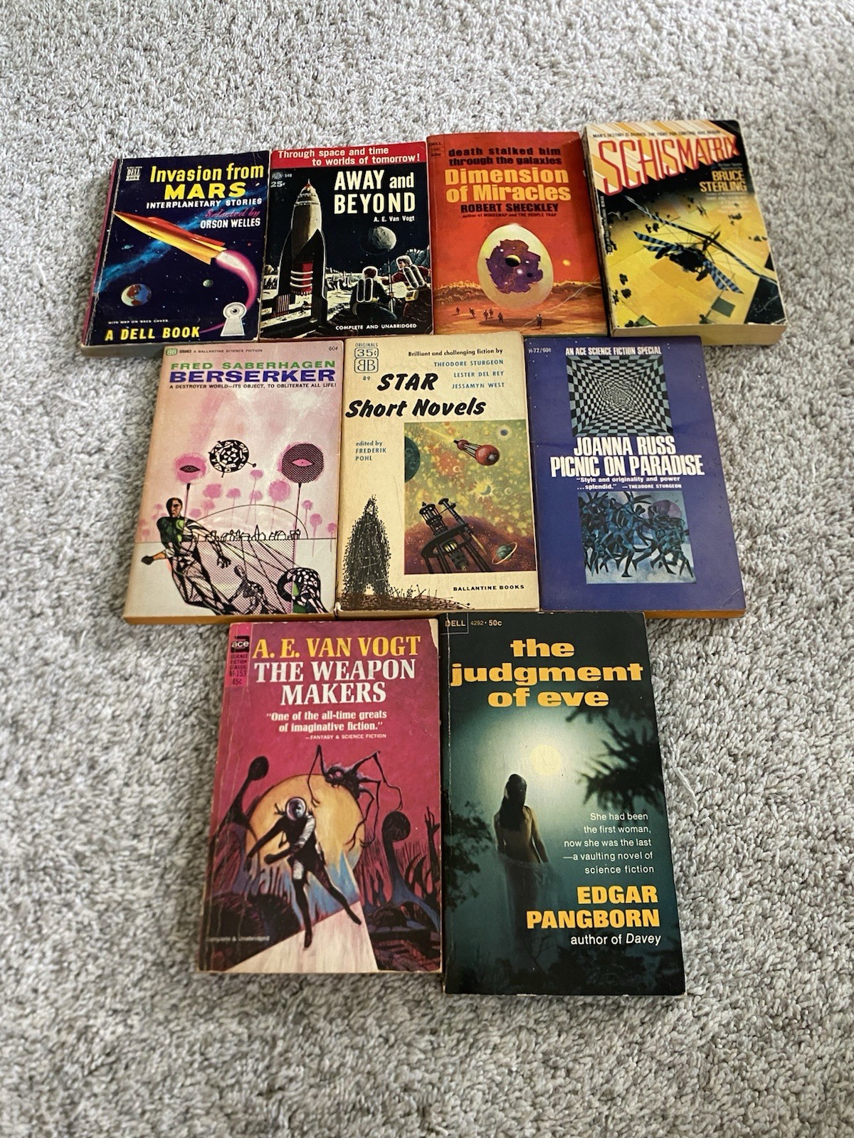 Lot Of 9 Vtg 50s 60s 70s Sci-fi Fantasy Horror Pulp Fiction Paperback Novels