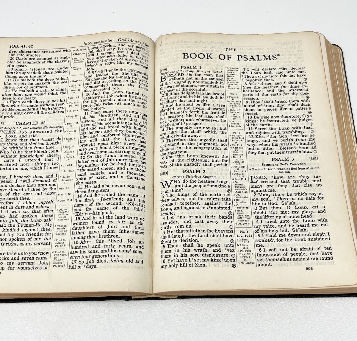 Holy Bible 1944 WW2 Era Concordance National Bible Press Large Print W/ Inserts