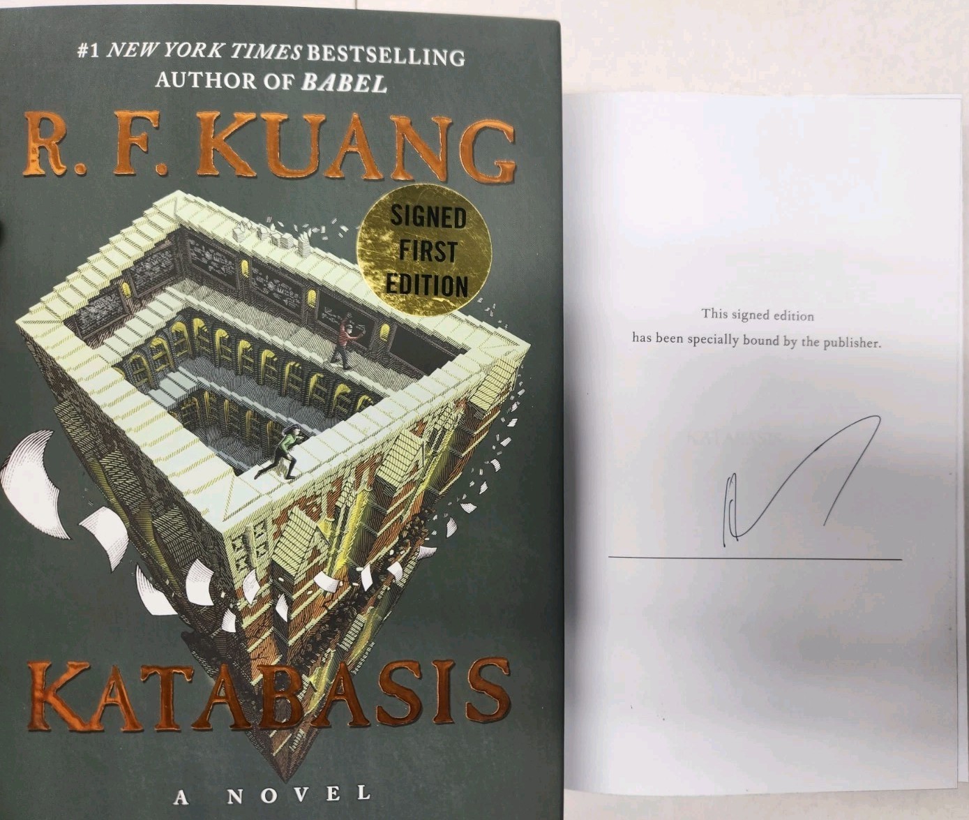 R F Kuang SIGNED Book Katabasis First Edition Hardcover Exclusive Sprayed Edges