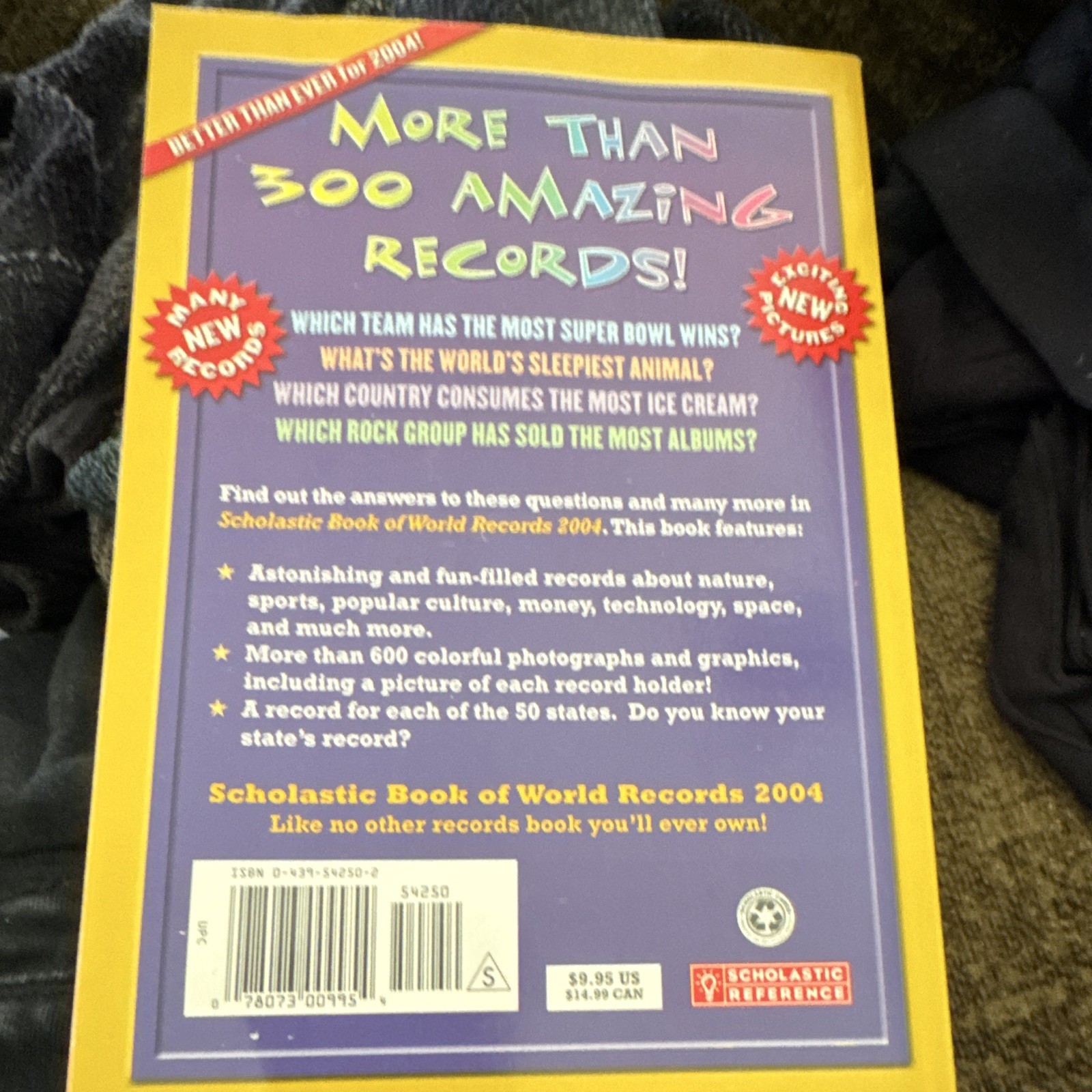 Scholastic Book of World Records 2004 PB Jenifer Corr Morse Illustrated