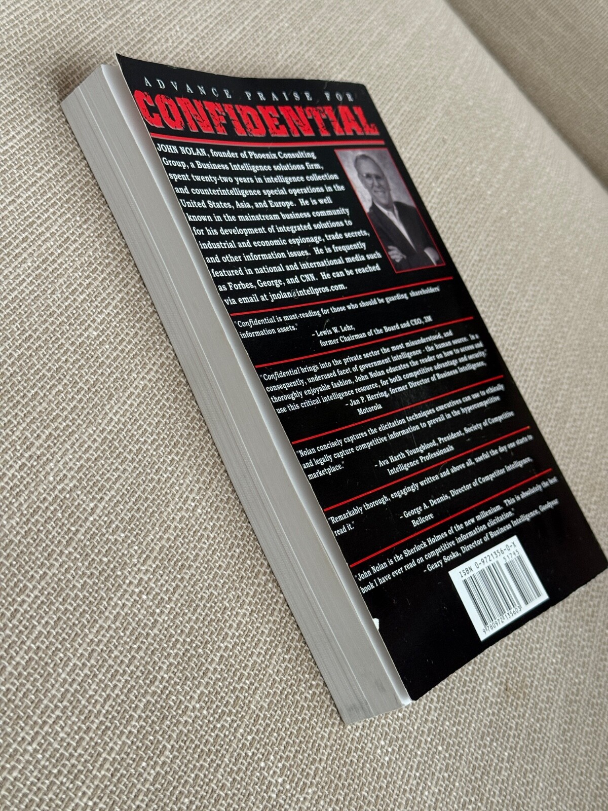 John Nolan CONFIDENTIAL: BUSINESS SECRETS, GETTING THEIRS -OUT OF PRINT