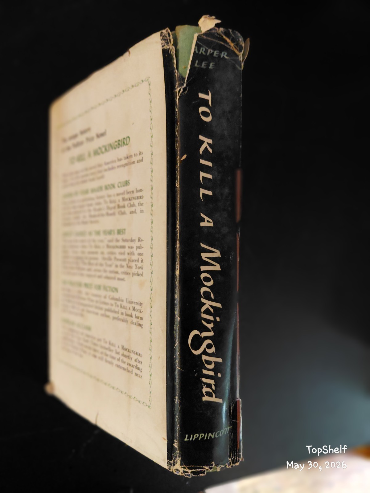 1961 To Kill a Mockingbird by Harper Lee Early Lippincott Printing w/Dust Jacket