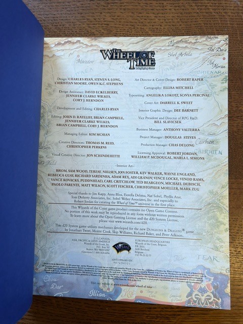 WHEEL OF TIME ROLEPLAYING GAME JORDAN D20 RPG RULE BOOK WIZARDS West COAST NICE