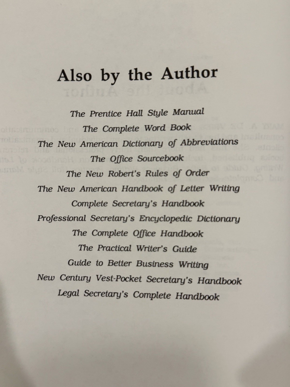 THE PRENTICE HALL COMPLETE BOOK OF MODEL LETTERS, MEMOS By De Mary A. Vries 1993