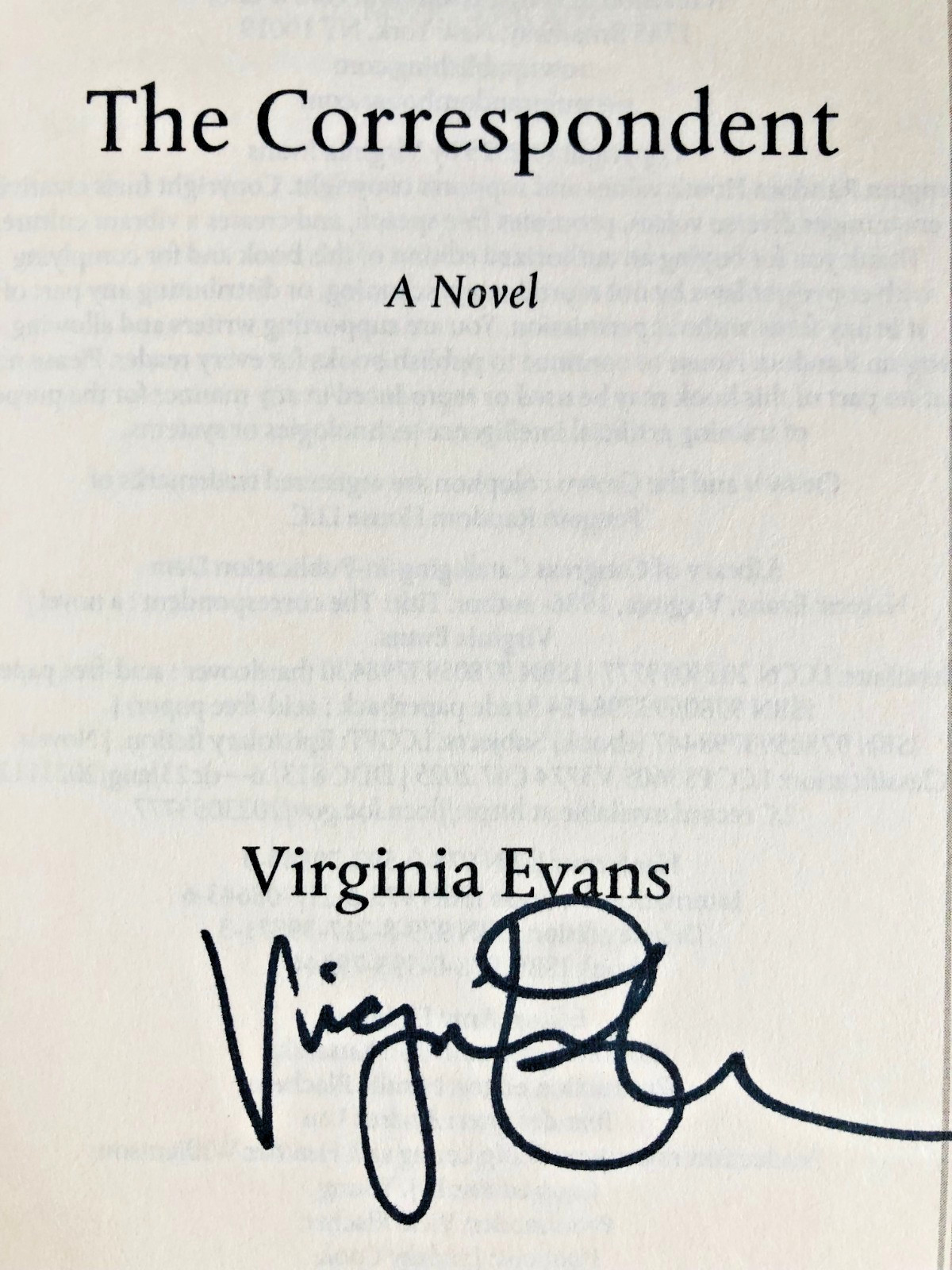 SIGNED The Correspondent by Virginia Evans DELUXE EDITION 1st Print (2026, HC)