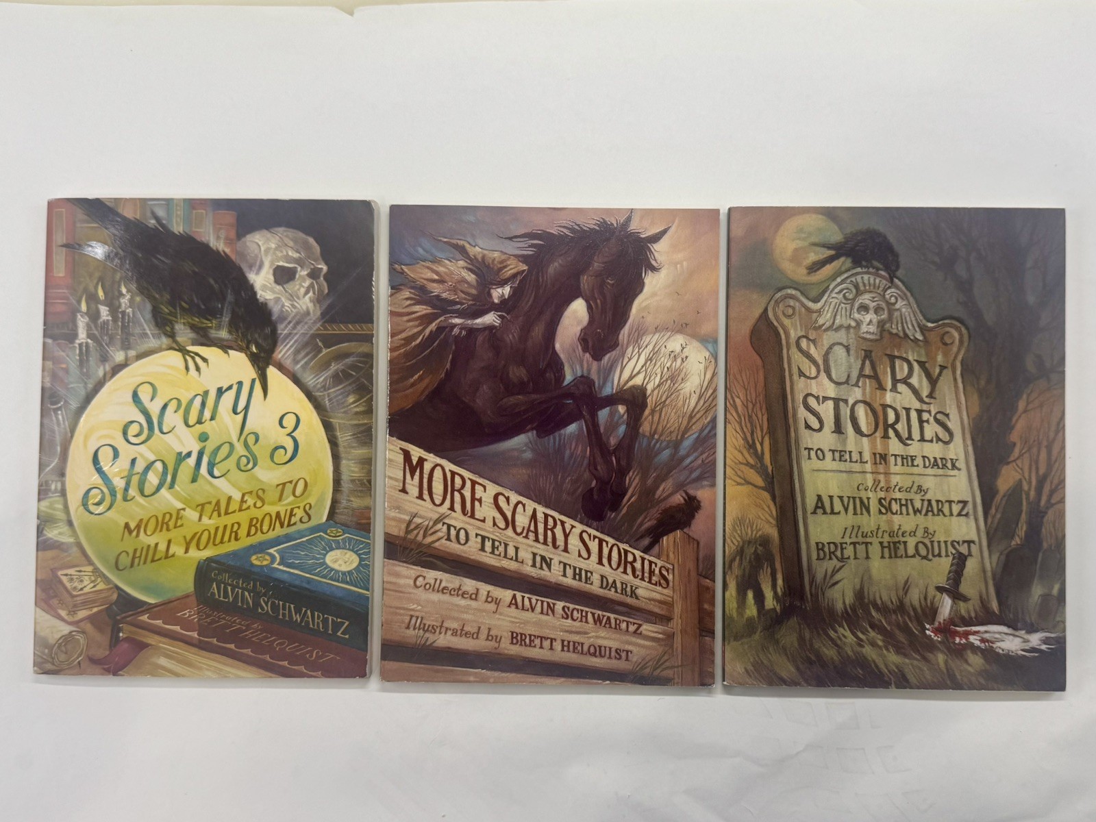 Scary Stories to Tell in the Dark Book Set Lot 1 2 3 By Alvin Schwartz