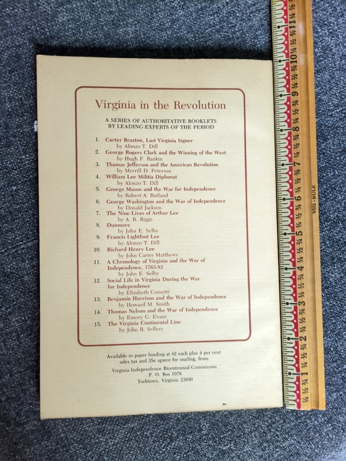 Thomas Nelson & the Revolution in Virginia by Emory G Evans (SC 1978)