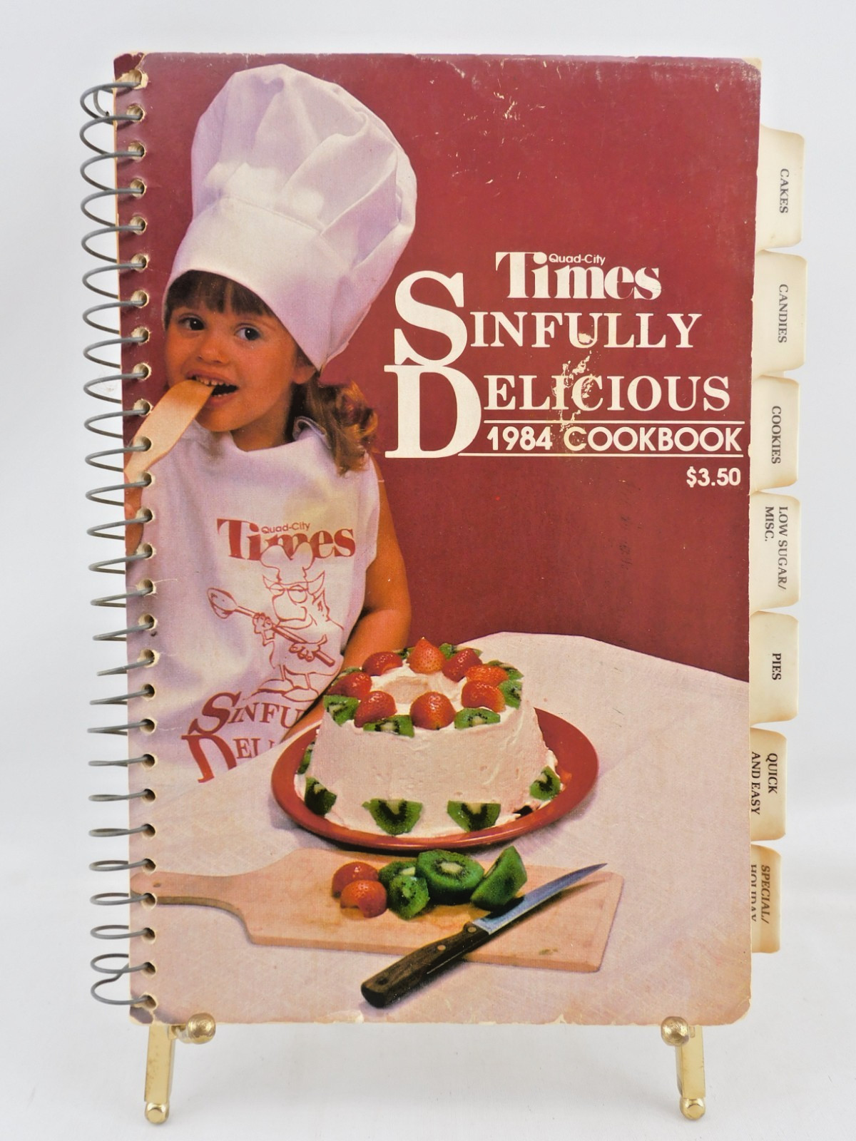 Quad City Times Dessert Cookbook 1984 Sinfully Delicious Spiral Bound 128 Pages