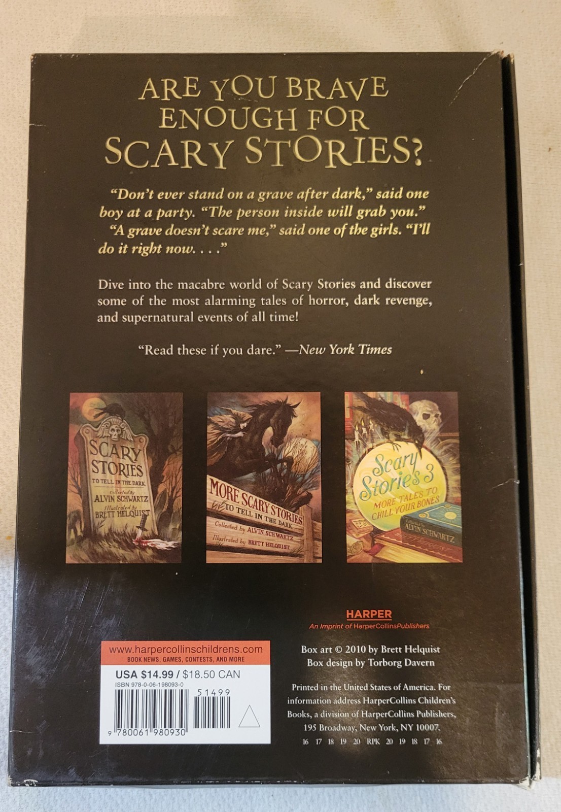 Scary Stories To Tell In the Dark 3 Book Set Alvin Schwartz