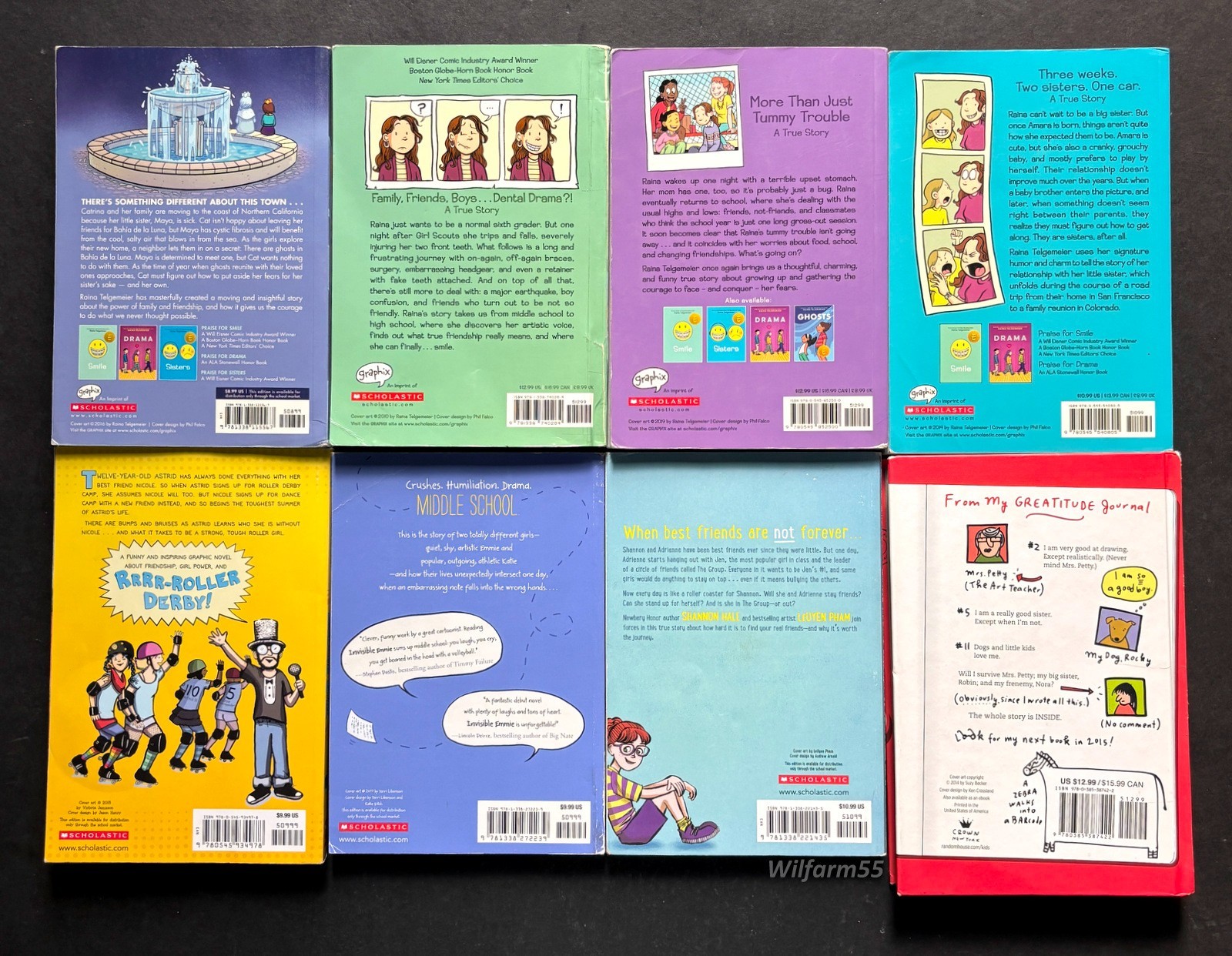 8 Lot GRAPHIC NOVELS For GIRLS Raina Telgemeier & More Scholastic pb