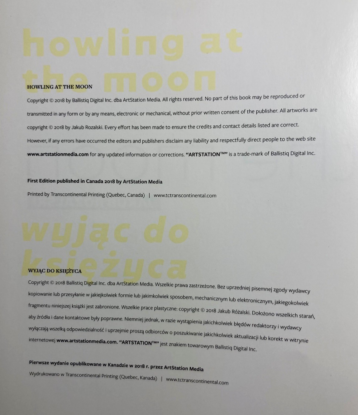 “Howling At The Moon” JAKUB ROZALSKI 2018 Hardcover Art Book Steampunk RARE