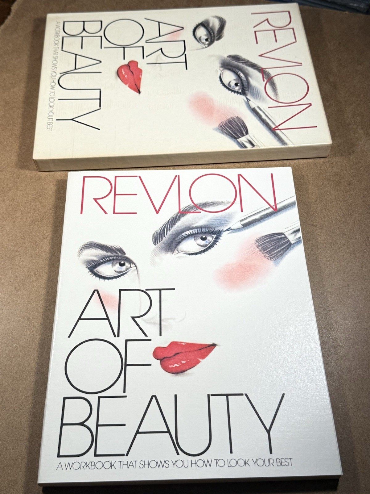 Revlon Art of Beauty Workbook 1982 Doubleday Vintage Makeup Guide Slipcase