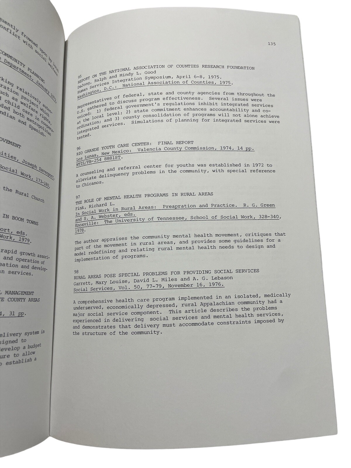 Rural Social Welfare. Educators and Practitioners An Annotated Bibliography 1981