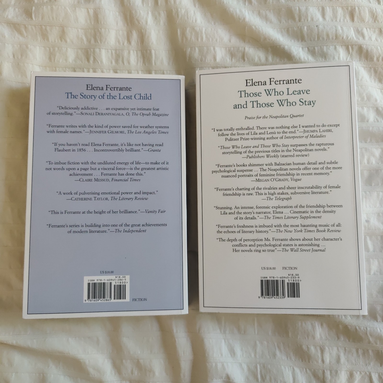 The Neapolitan Novels box set by Elena Ferrante(Europa Editions,trade paperback)