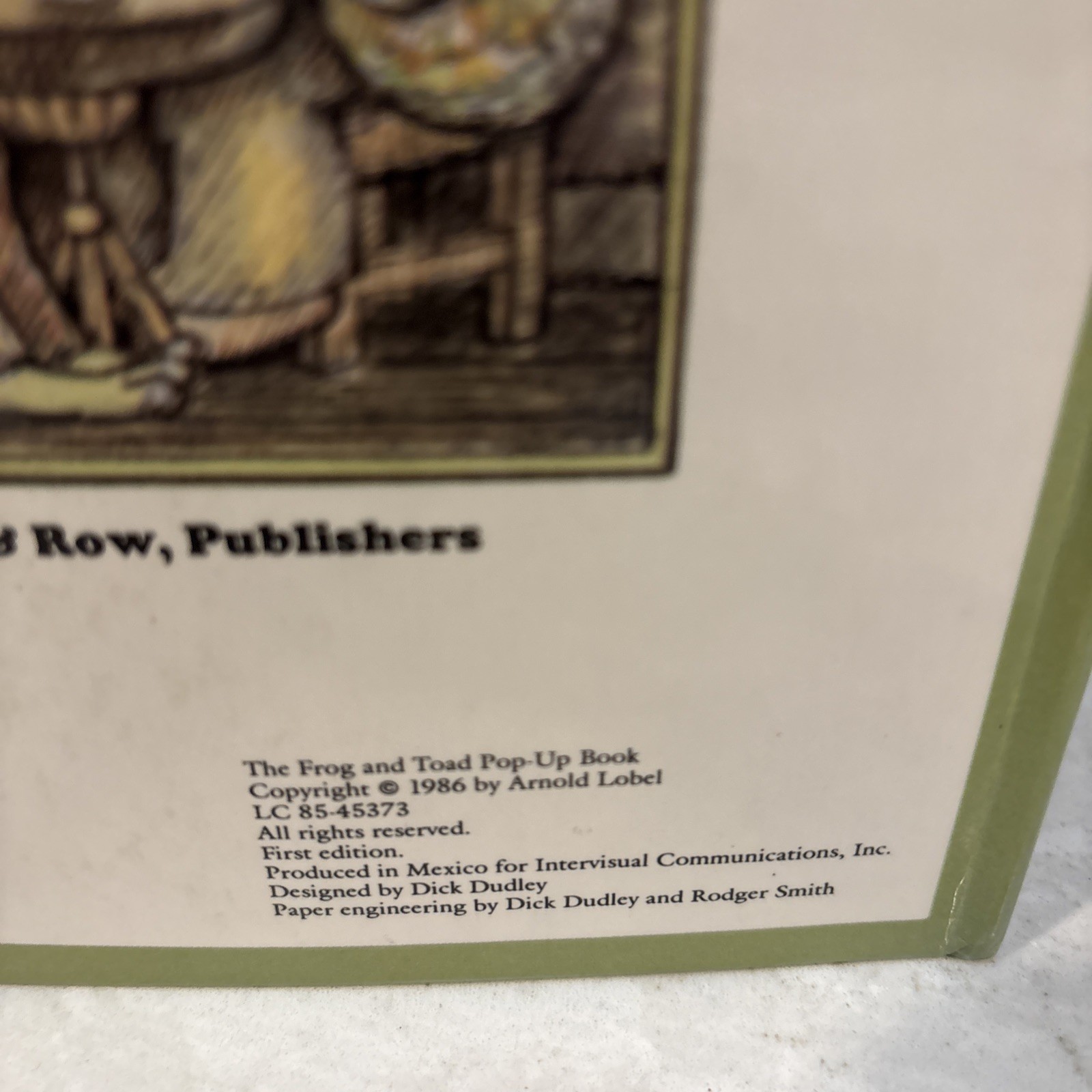 FIRST EDITION THE FROG AND TOAD POP-UP BOOK Arnold Lobel 1986