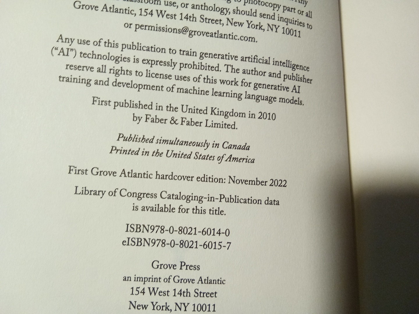 FOSTER – CLAIRE KEEGAN ( FIRST GROVE ATLANTIC PRINTING NOV. 2022 HC SOLD AS IS