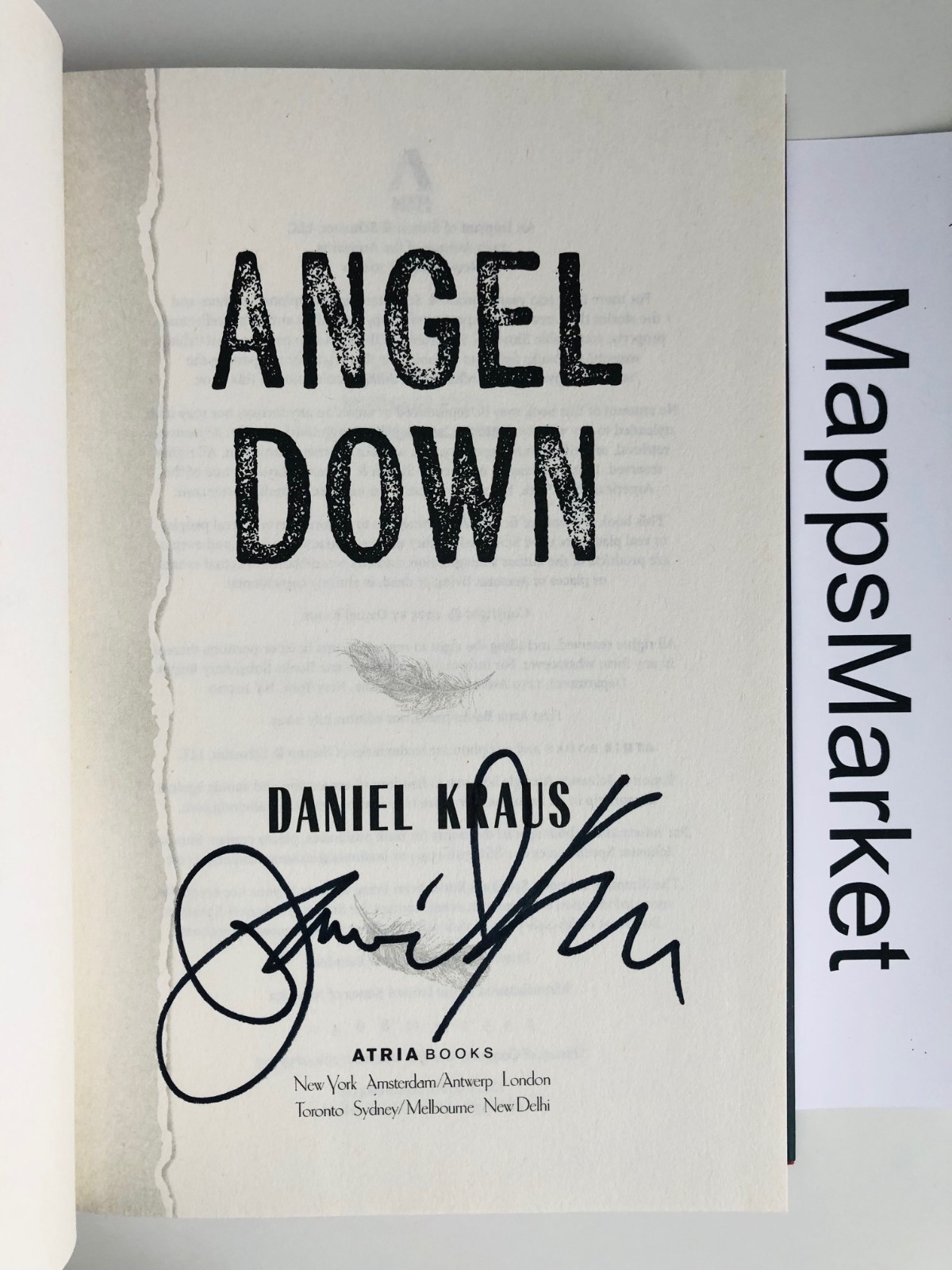 SIGNED Angel Down by Daniel Kraus 1st/1st (2025, Hardcover) TRUE FIRST EDITION