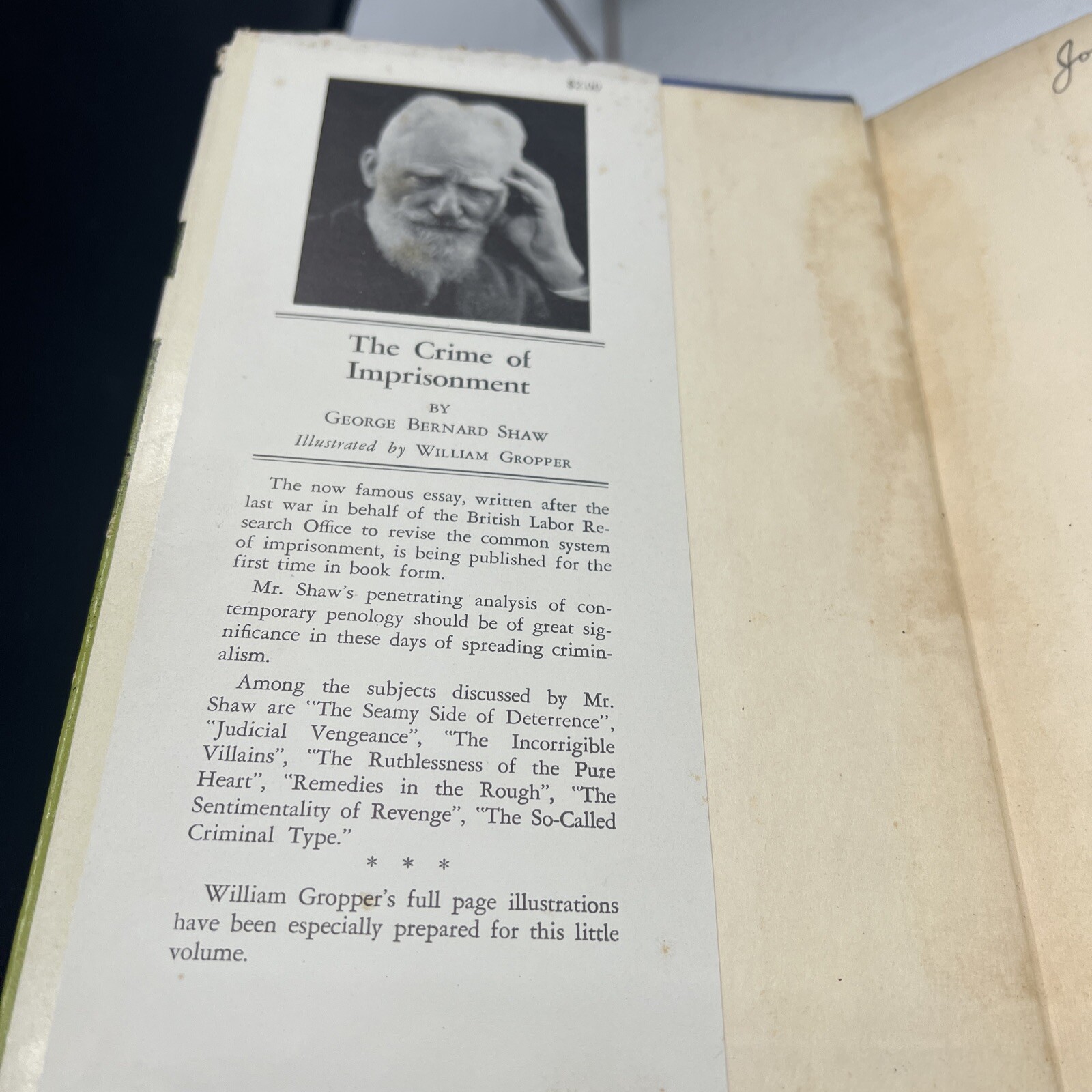 The Crime of Imprisonment by George Bernard Shaw-First Edition/Dust Jacket-1946