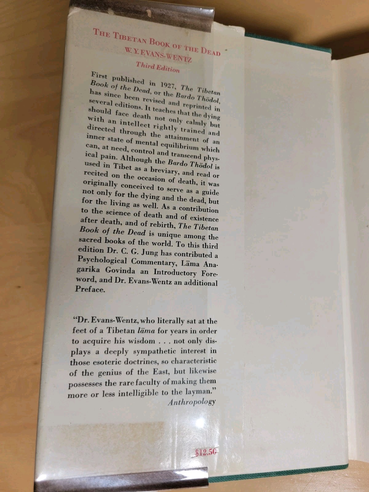 The Tibetan Book Of The Dead W.Y. Evans-Wentz 3rd Edition Hardcover NICE!