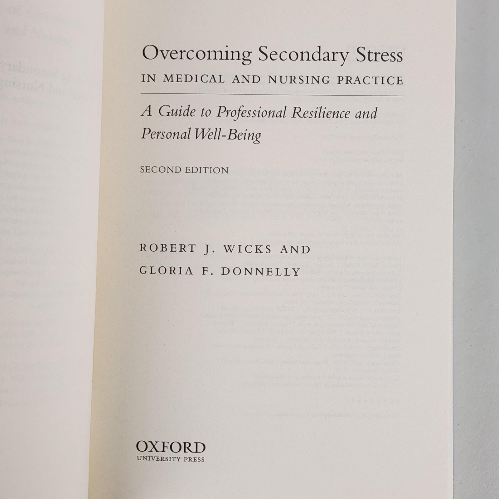 Overcoming Secondary Stress Medical Nursing Practice 2nd Edition Wicks Donnelly