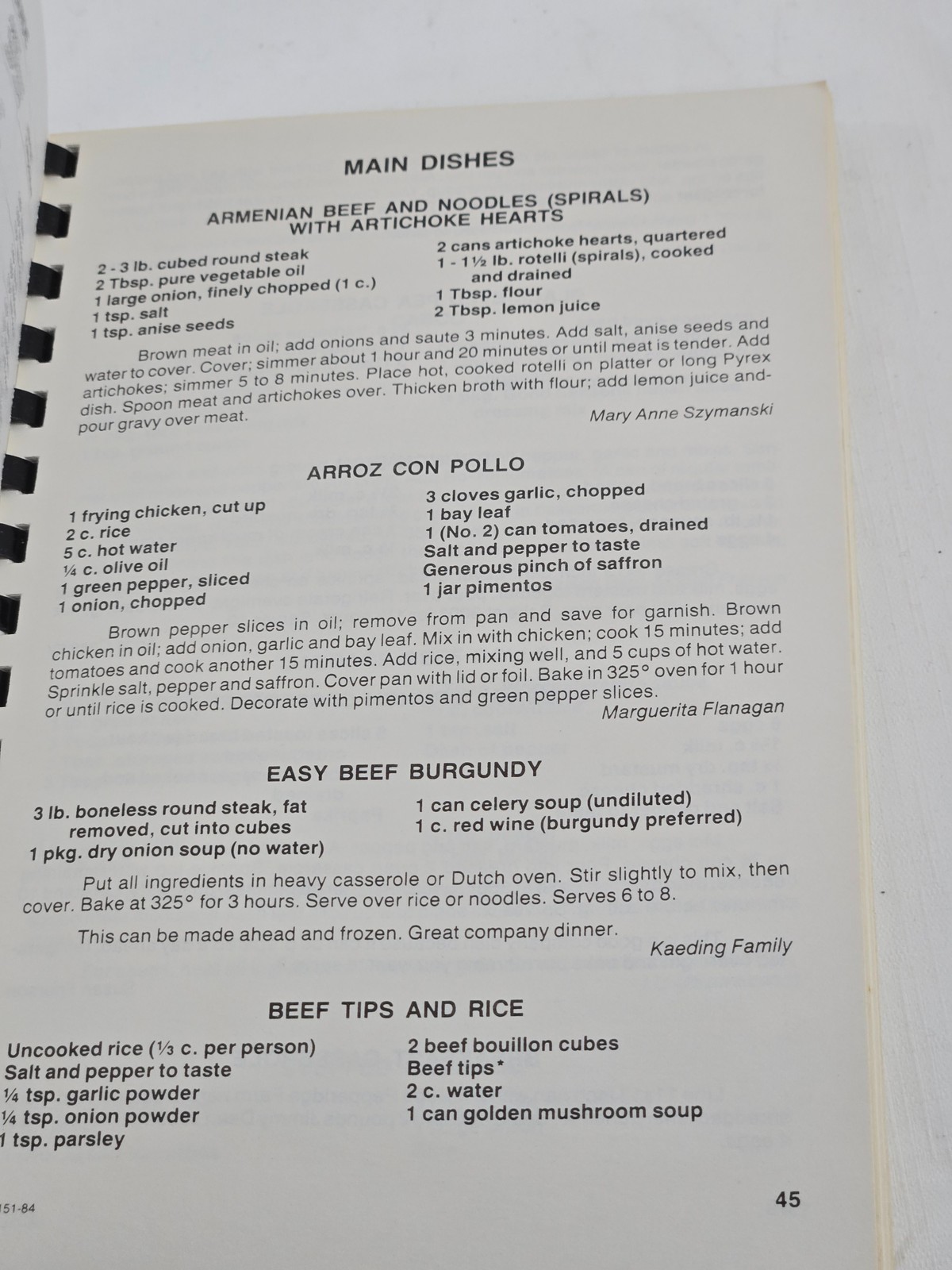 Our Favorite Recipes Christ the Redeemer Catholic Community Cookbook 1984 Spiral