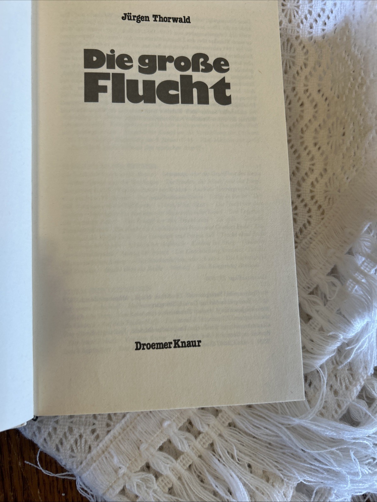 Die Grosse Flucht by Jurgen Thorwald German Hardcover 1979 512 Pages DJ