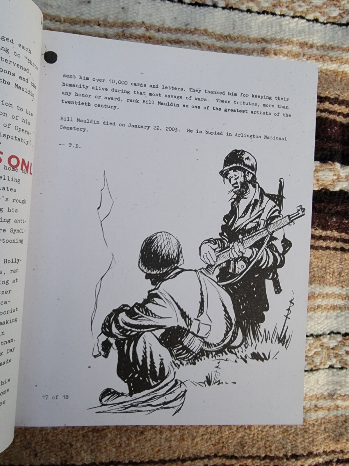 Willie and Joe : The WWII Years by Bill Mauldin 2011 Large Soft Back Acceptable