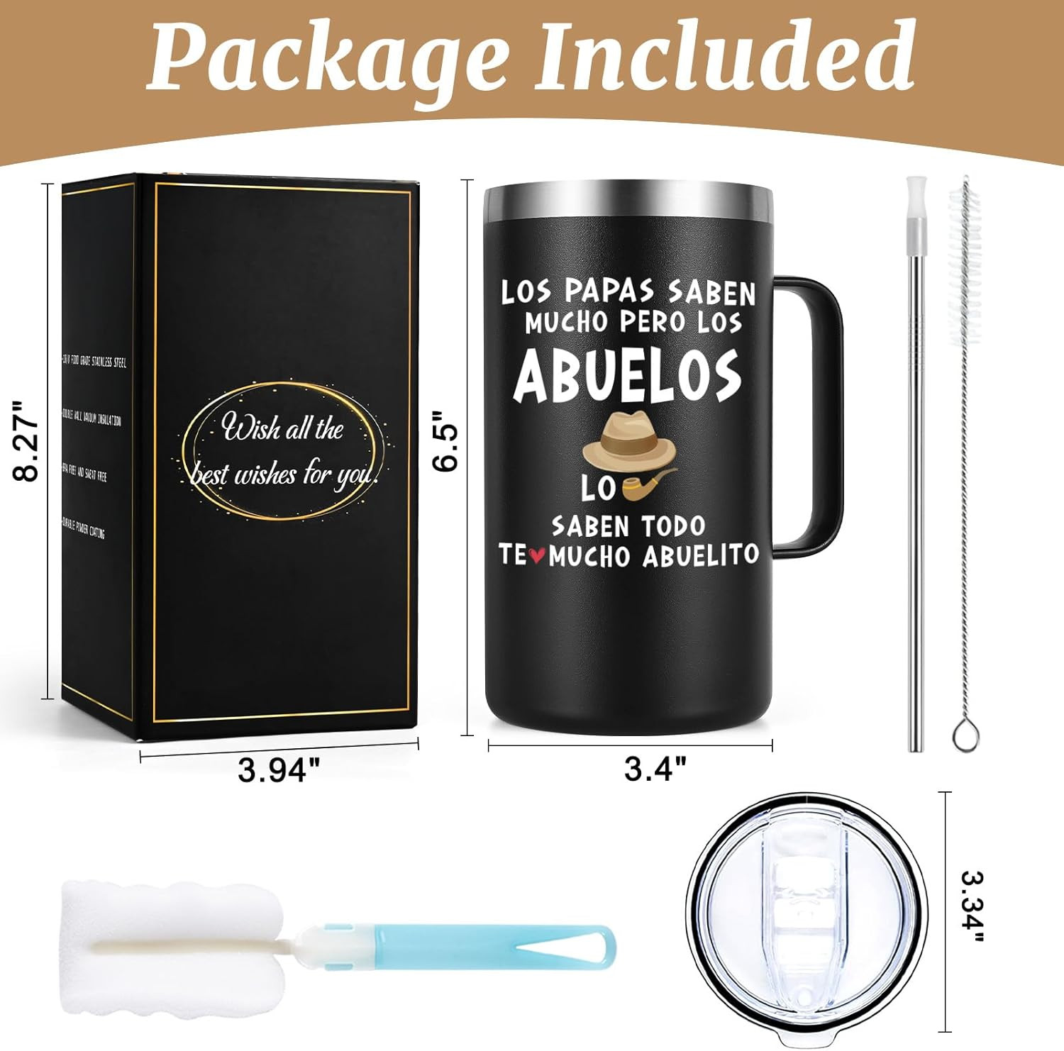Abuelo Father’S Day Gifts, Regalos Para El Mejor Abuelo Del Mundo, 20 Oz Grandfa