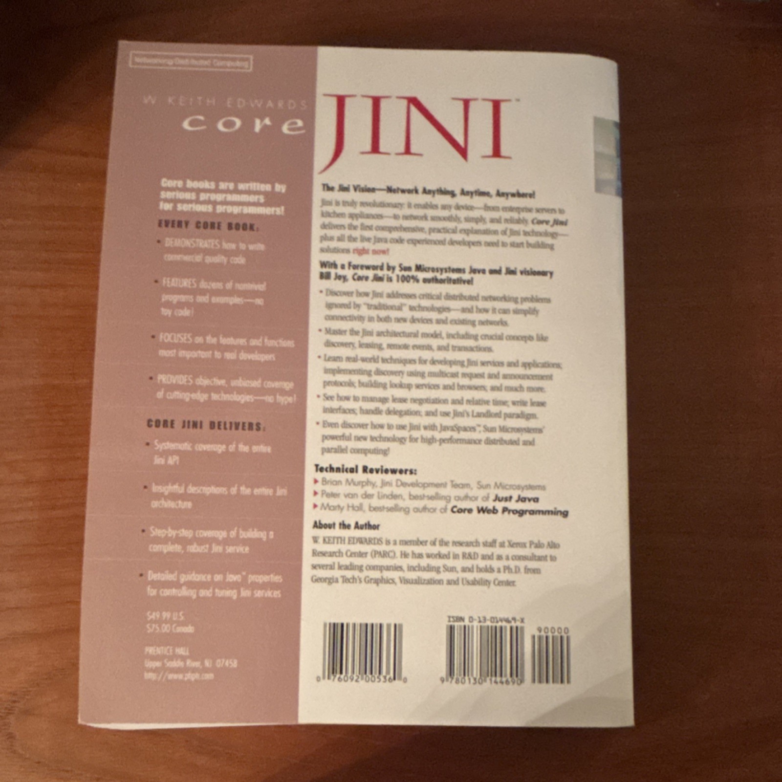 Core Jini by W. Keith Edwards Prentice Hall PTR Sun Java Series PB Networking