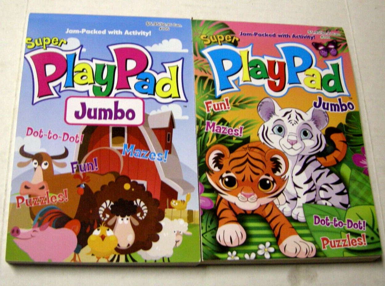 Super Playpad Jumbo Activity Games Books By Kappa, 160 Pages, 2 Pieces,Brand New
