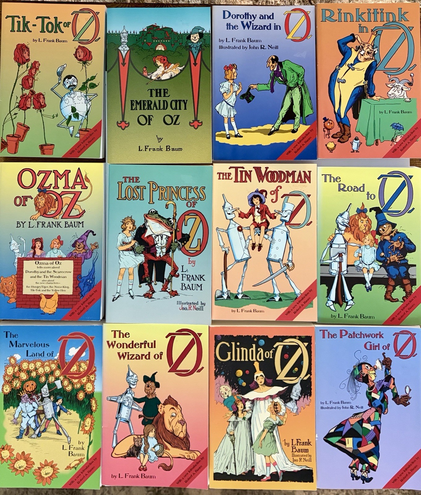 12 Wizard of Oz Books by Frank Baum Softcover Publisher-For Your Knowledge-2003