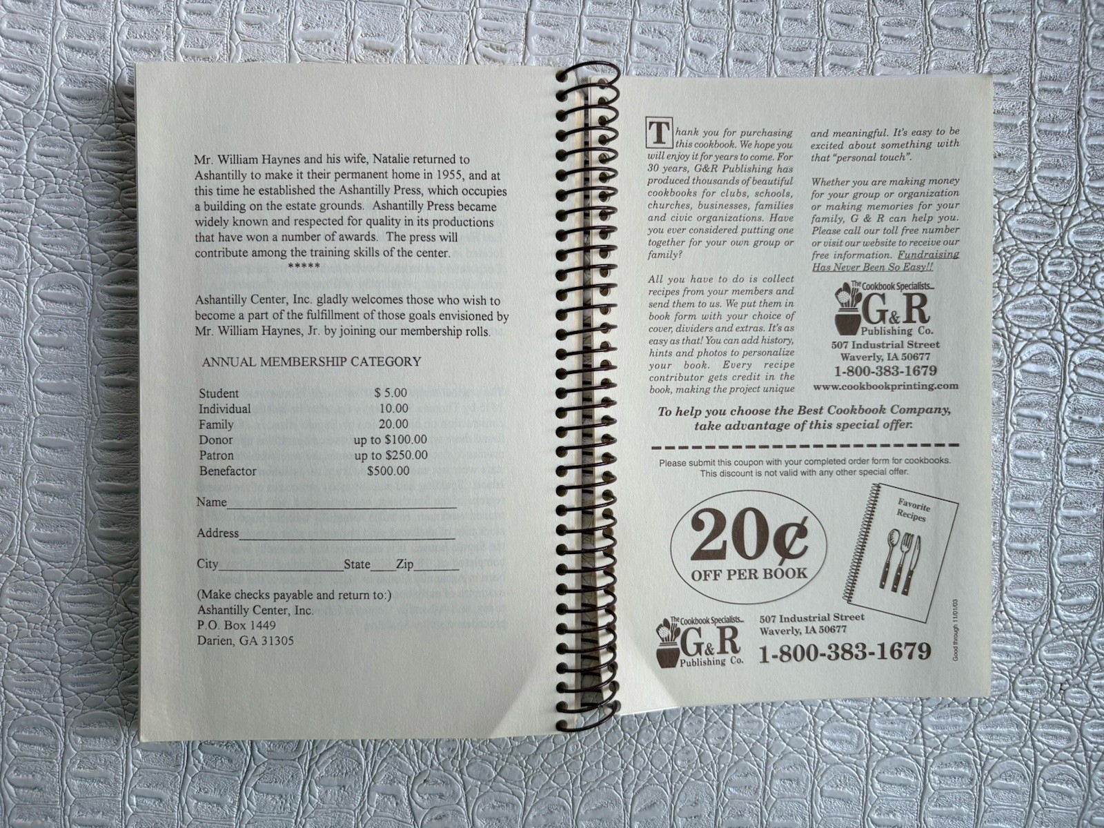 VTG Ashantilly Cookbook Darien Georgia Wire Spiral Bound Haynes Family 200 Pages