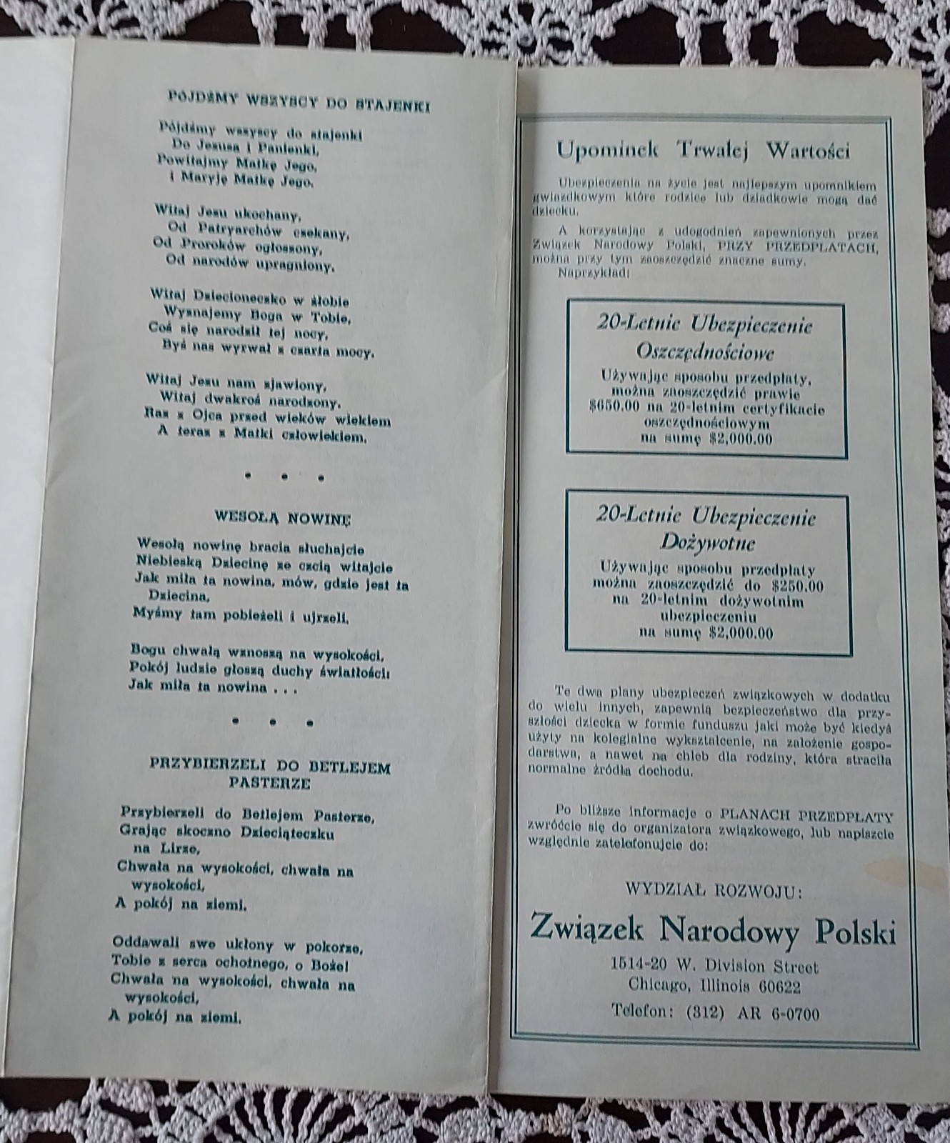 Vtg Wesotych Swiat Merry Christmas Phamphlet Book Songs Polish National Alliance