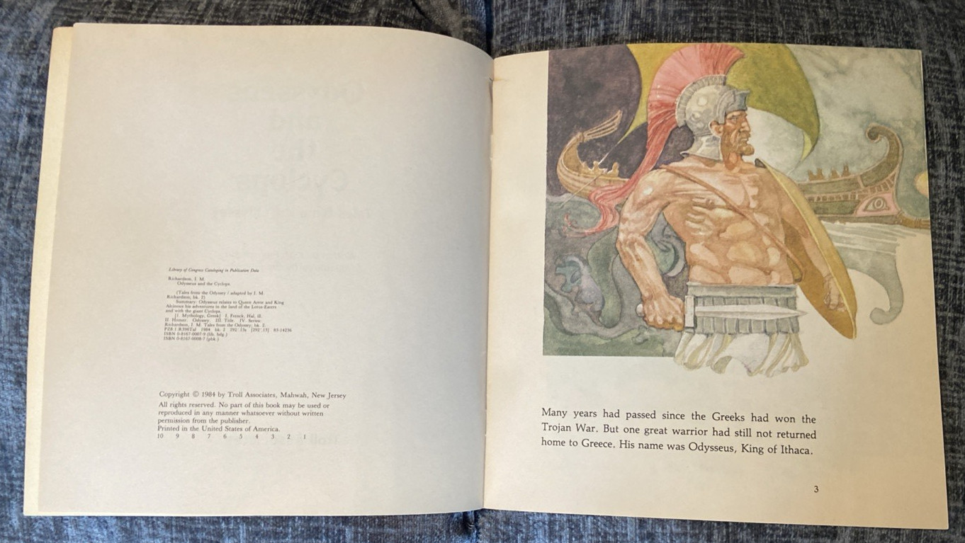 Odysseus & the Cyclops- Tales from the Odyssey by I Richardson/ PB/ Troll/ 1984