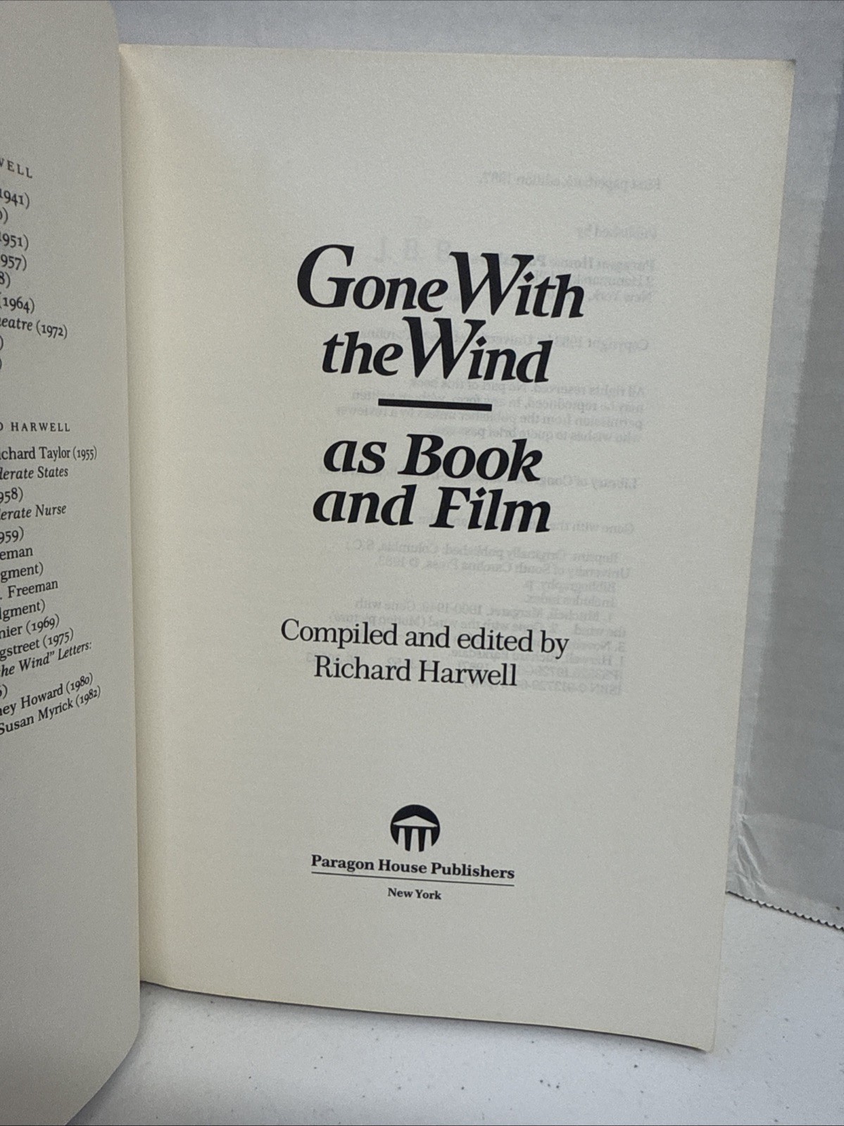 Gone With The Wind As A Book and Film – 1987 First Paperback Edition R. Harwell