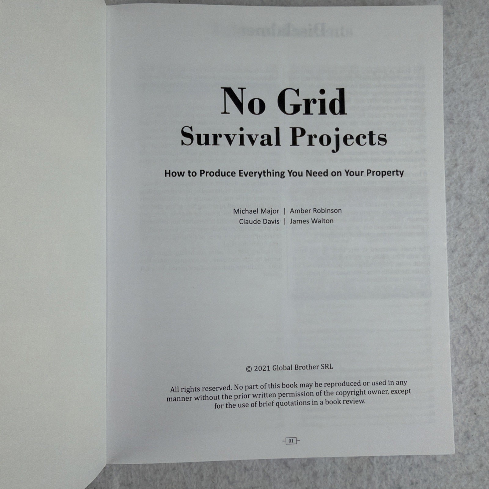 NO GRID Survival Projects, Claude Davis,Michael Major,Amber Robinson,James Walto