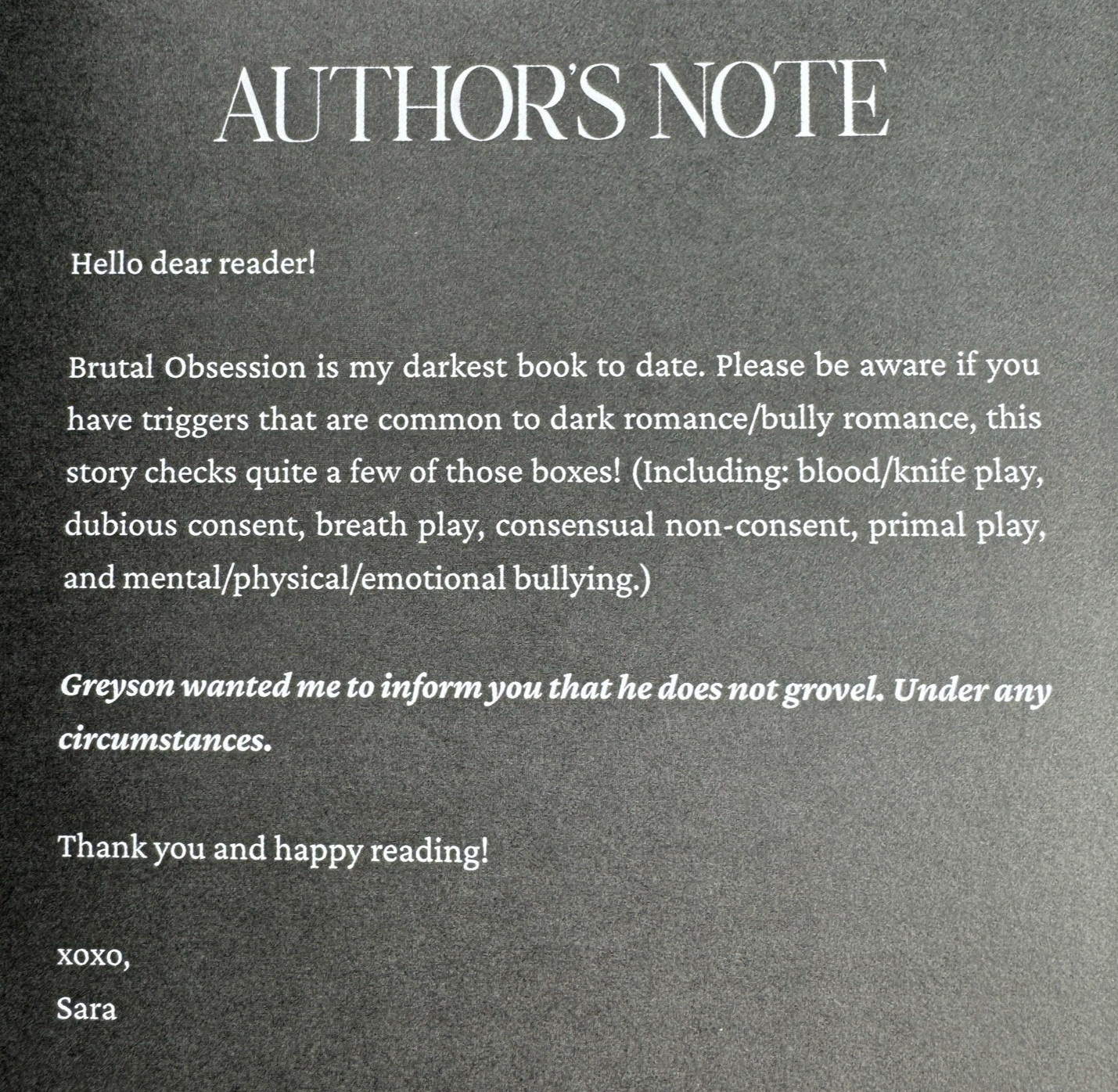 Blackout Romance S Massery Brutal Obsession Special Edition Hardcover New